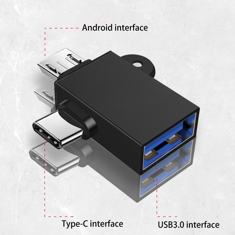 Vivi 2 in 1 Adapter Konektor Konverter OTG Micro USB Tipe C Male Ke USB 3.0 Female Bahan Aluminum Alloy Untuk Handphone / Tablet