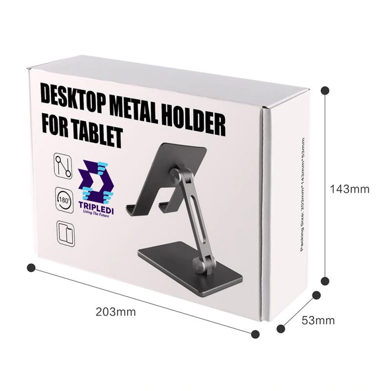 Stand Holder iPad Tablet Dudukan HP iPhone Android TRIPLEDI Desktop POS Meja Kasir Aluminium