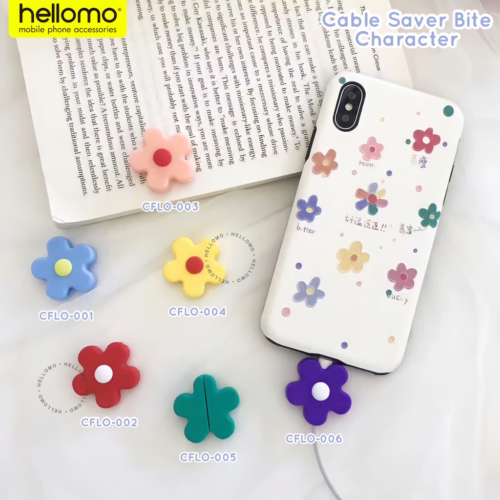 Cable Bite Karakter Korea Pelindung Ujung Kabel Hp Cable Saver Flower korean