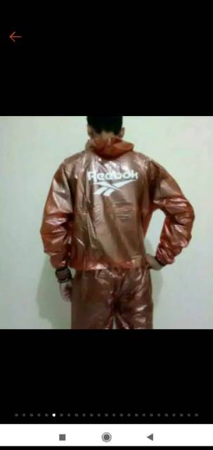 Jas hujan setelan rebook sauna suit SIZE AKURAT.