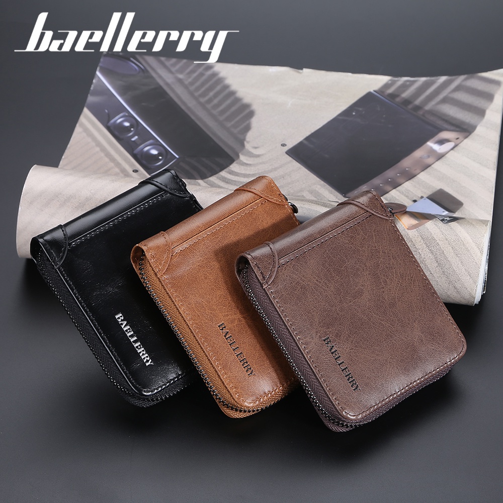 BAELLERRY D3125 Dompet Pria Dompet Pendek Bahan Kulit PU Leather Premium WATCHKITE WKOS