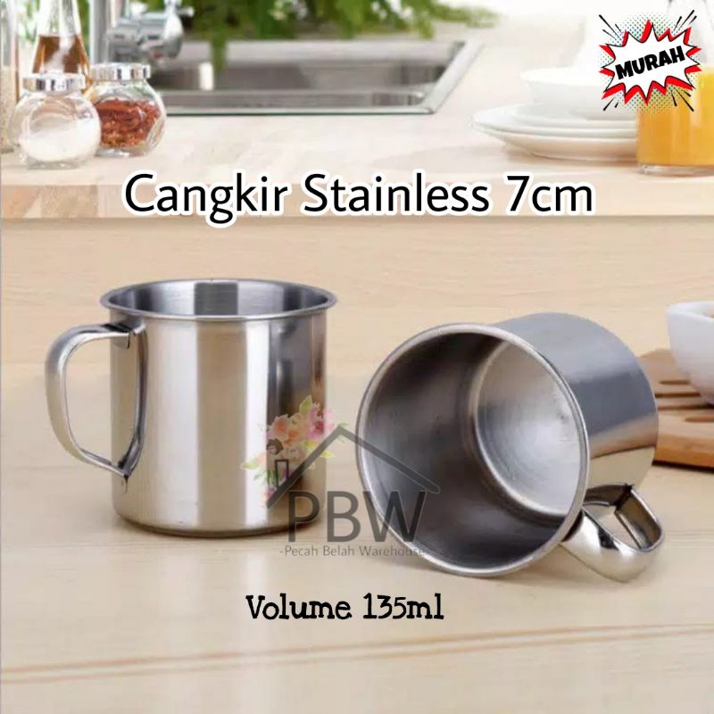 Jual Cangkir Stainless 7cm / Souvenir Cangkir Stainless / Cangkir Jadul