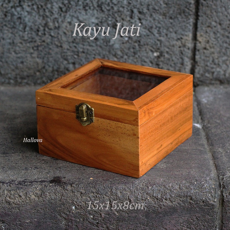 

Kotak Seserahan Pernikahan Kayu Jati Kotak Hantaran Tempat Mahar 15x15x8cm