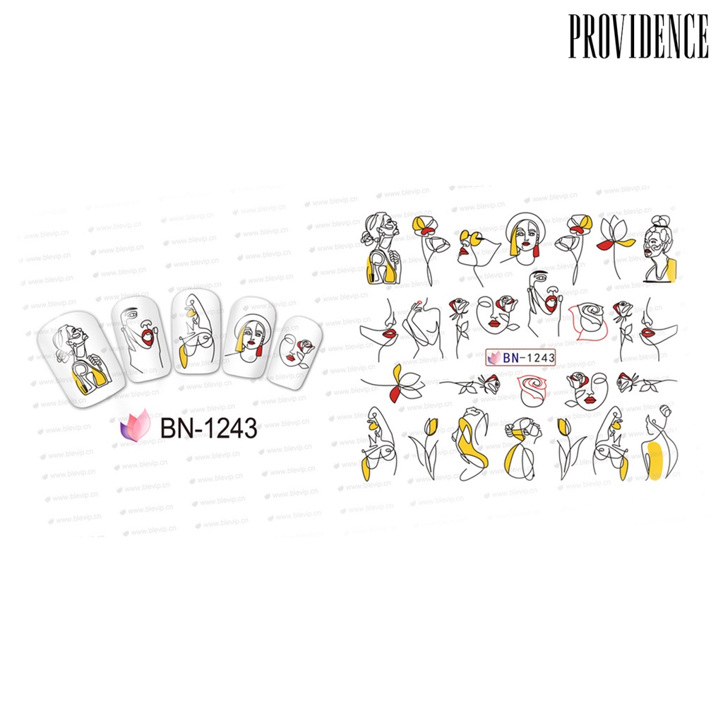 Providence Nail Sticker Water Transfer Letters Pattern Durable Nail Art Paper-made Sticker For Festival