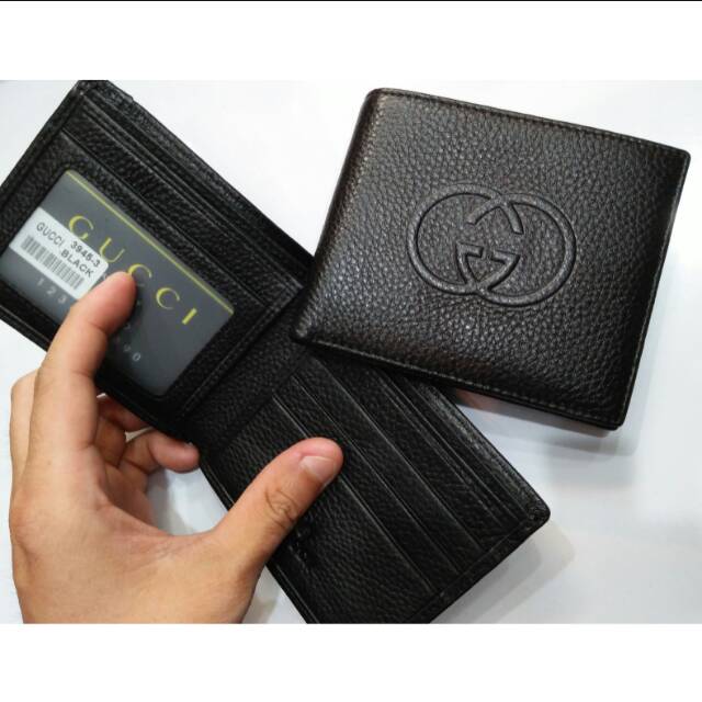 Dompet cowok kulit asli import lipat pendek