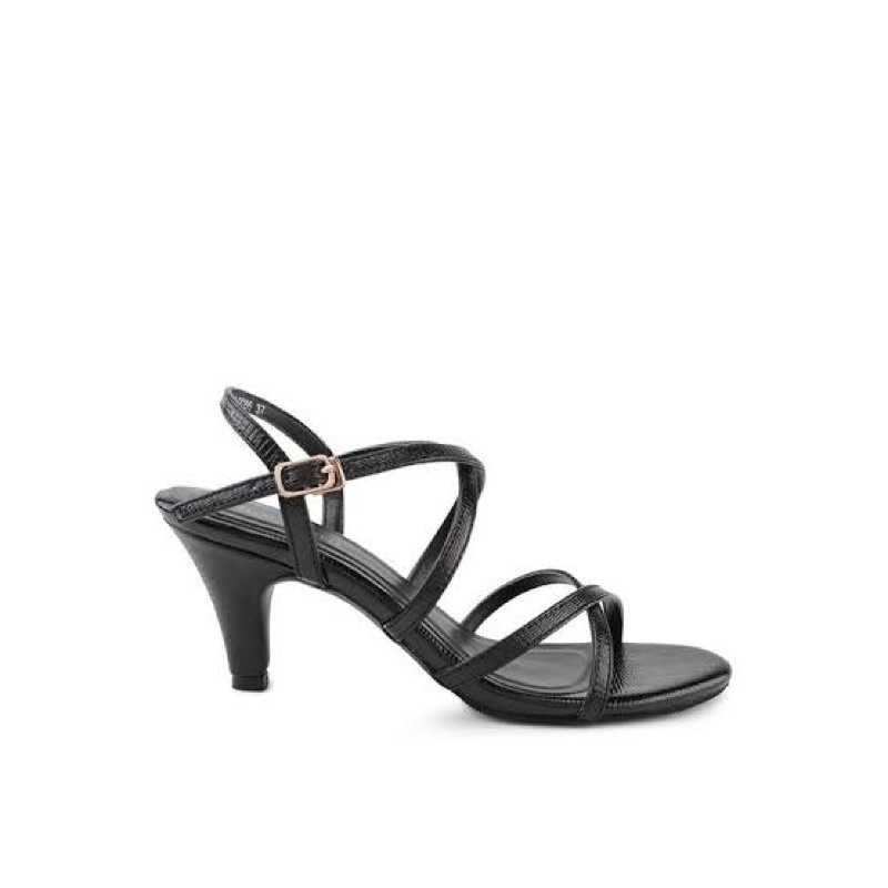 Shoecrime Mia Strappy Black Heels Sepatu Hak Wanita Preloved
