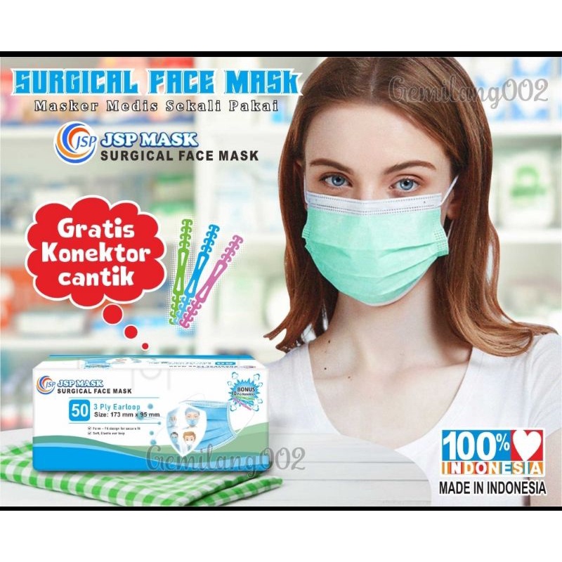 Masker Medis 3ply isi 50 /earloop  - Masker Anti Virus - Earloop Masker - Masker bedah