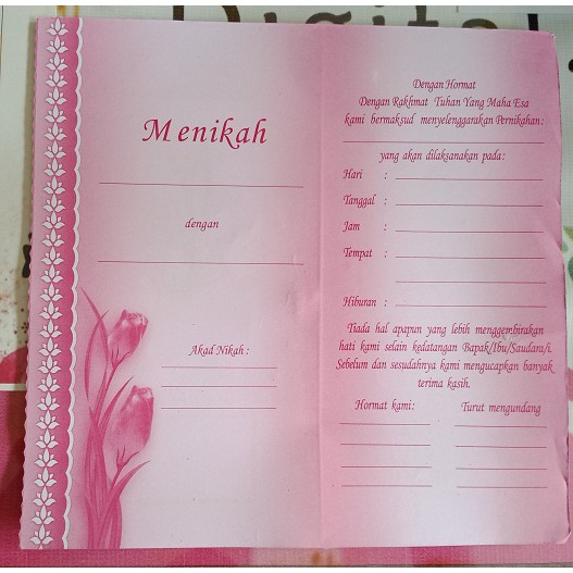 Jual Undangan Pernikahan, Undangan Jadi (Menulis Sendiri) Isi 40/Pak Tanpa Gambar Indonesia|Shopee Indonesia