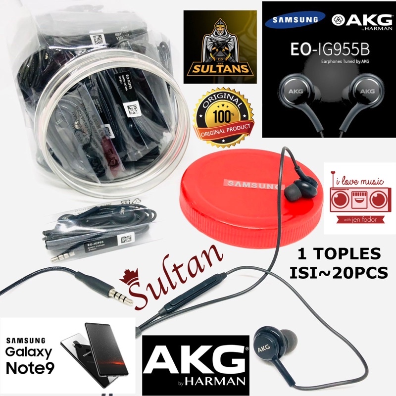 {isi 20pc} 1TOPLES HANDSFREE AKG SAMSUNG GALAXY NOTE9 KUALITAS SUARA HD EO-i955b