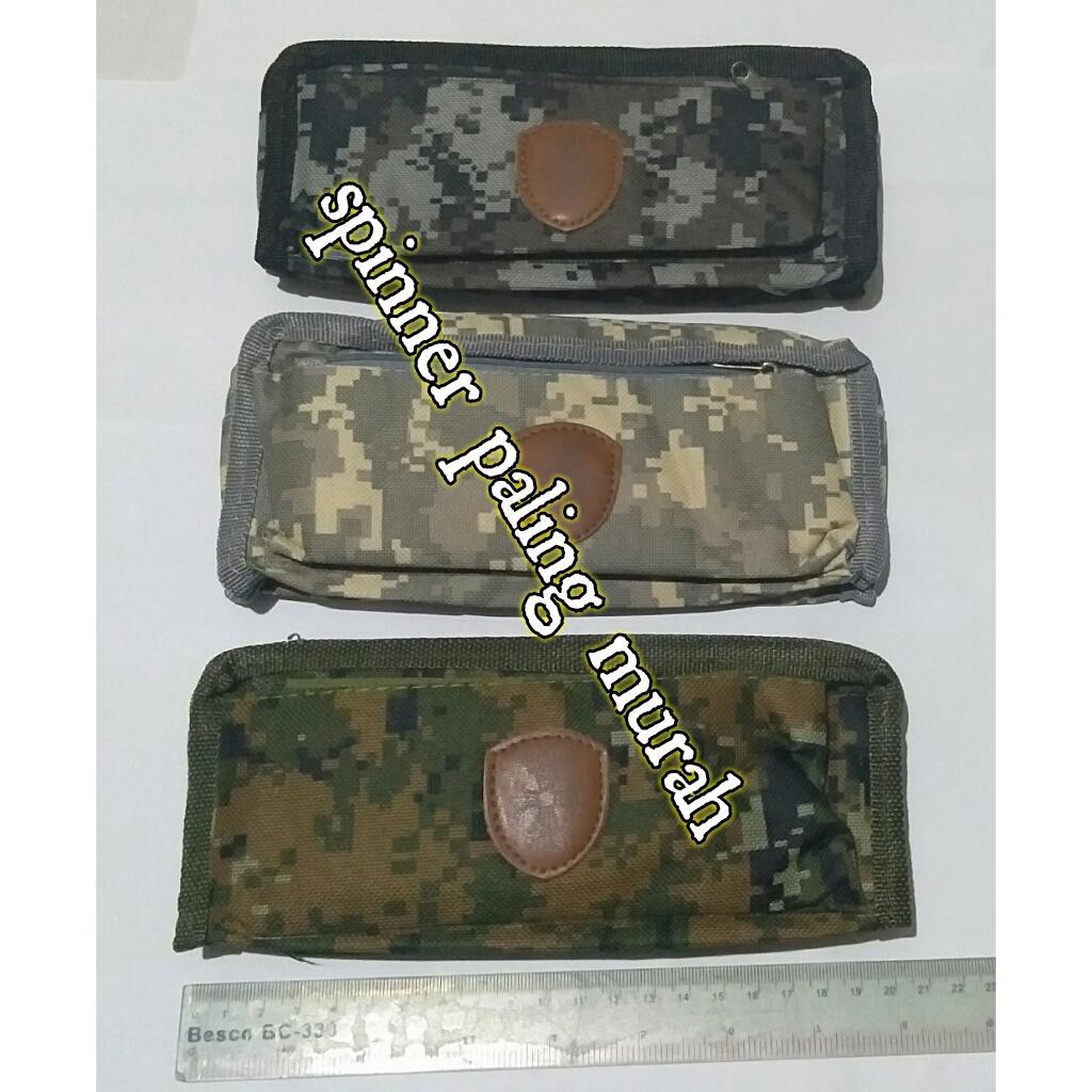 Kotak Pensil Kain Army / Tas Kain Army / Tempat Pensil Army 21cm