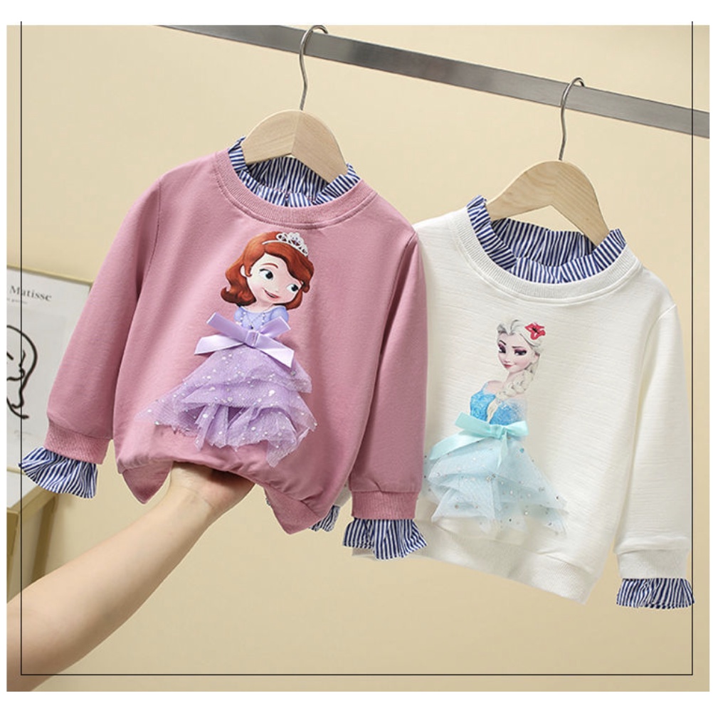 babyfit 3-8thn sweater lengan panjang anak perempuan model kerah semi katun dengean sweater so cute import ds-0529r