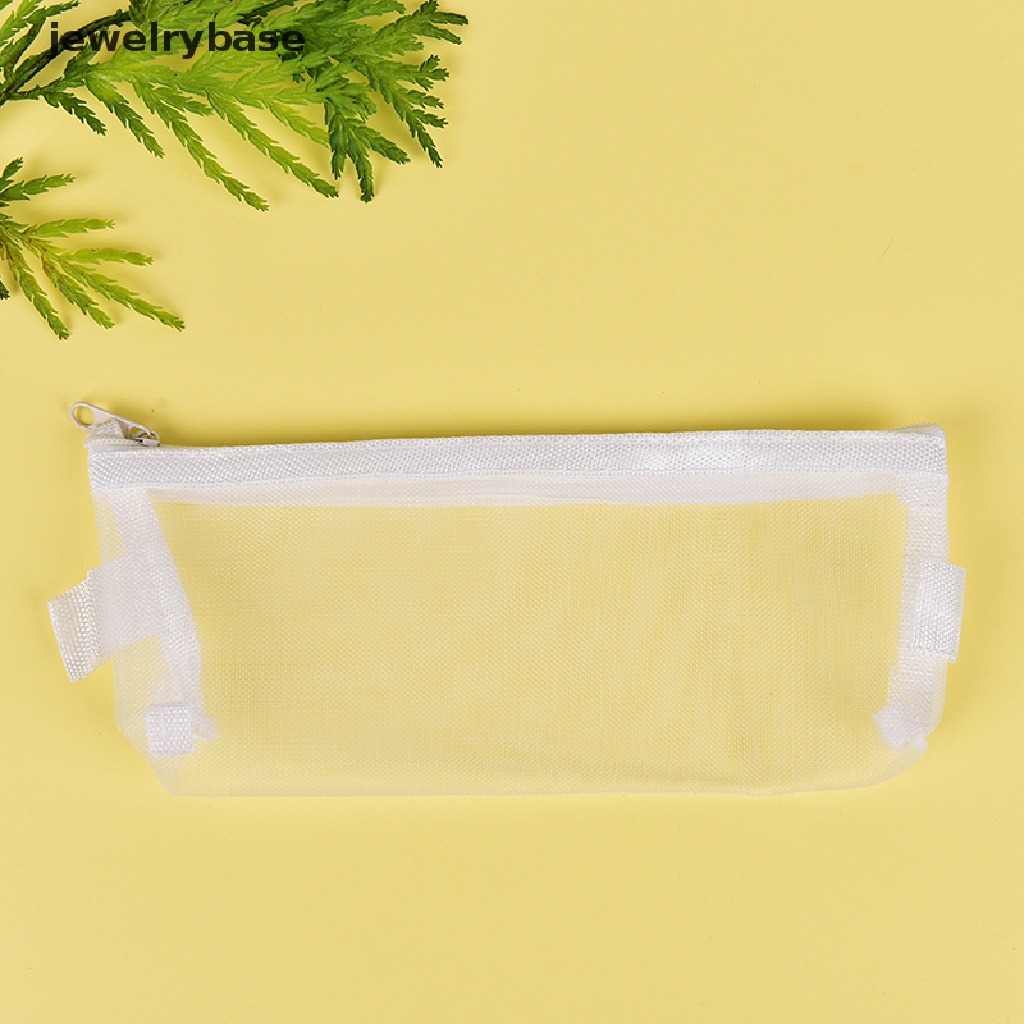 Tempat Pensil Transparan Ukuran S / L Dengan Resleting Model Simpel Untuk Sekolah