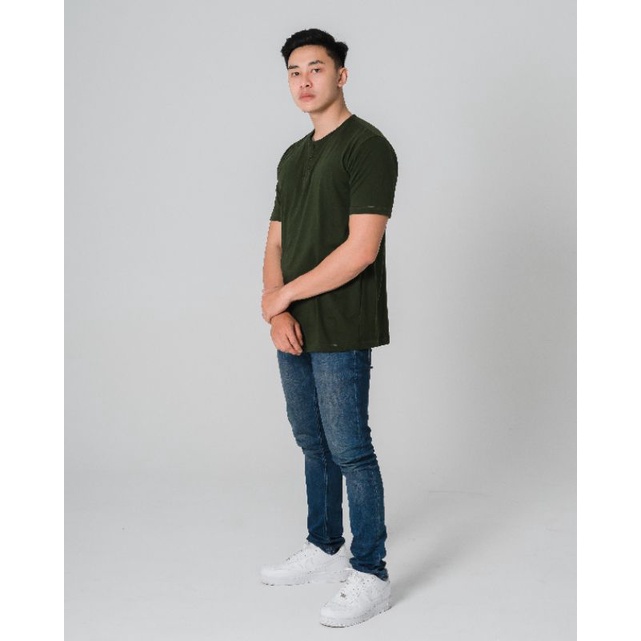 MANLY Kaos Polos Kancing / Kaos Polos Henley / Kaos Polos Hanley / Kaos Polos-7. KANCING TNI