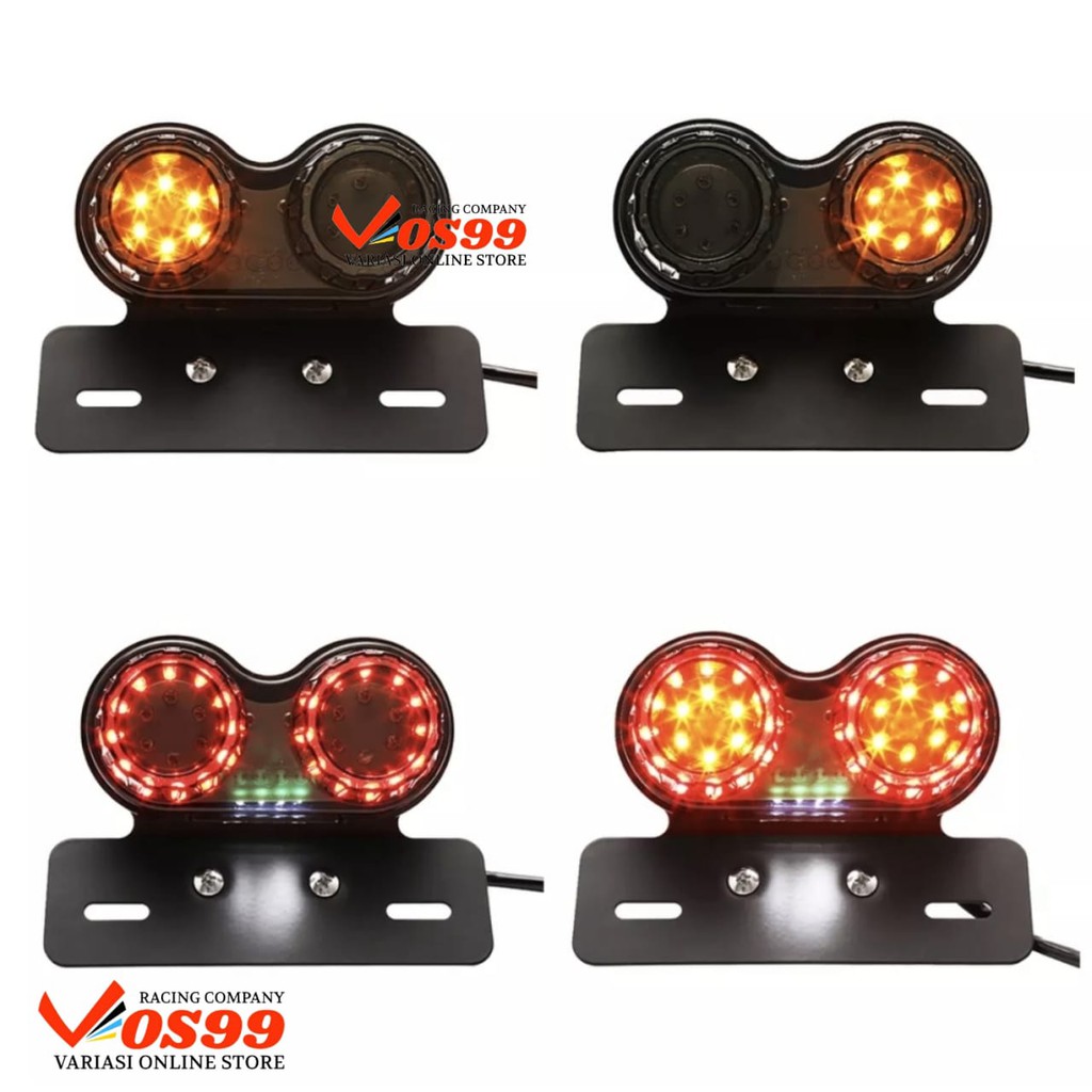 Lampu Stop Rem Motor Klasik Tralis 2 Led Stoplamp Grill Japstyle lampu Stop Racing + Sen dan Senja