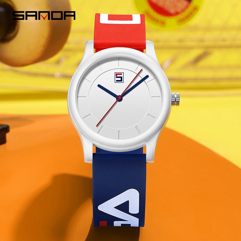 SANDA 3205 Jam Tangan Pria Wanita Analog Tali Rubber Anti Air WATCHKITE WKOS