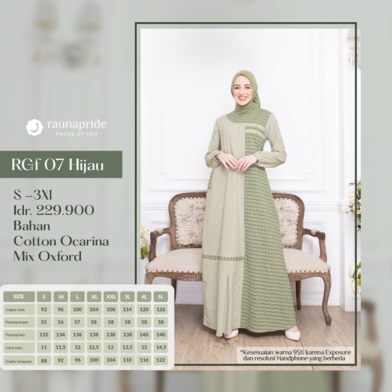 GAMIS RAUNA RGF 07 MERAH| HIJAU NEW ARRIVAL LIMITED EDITION....