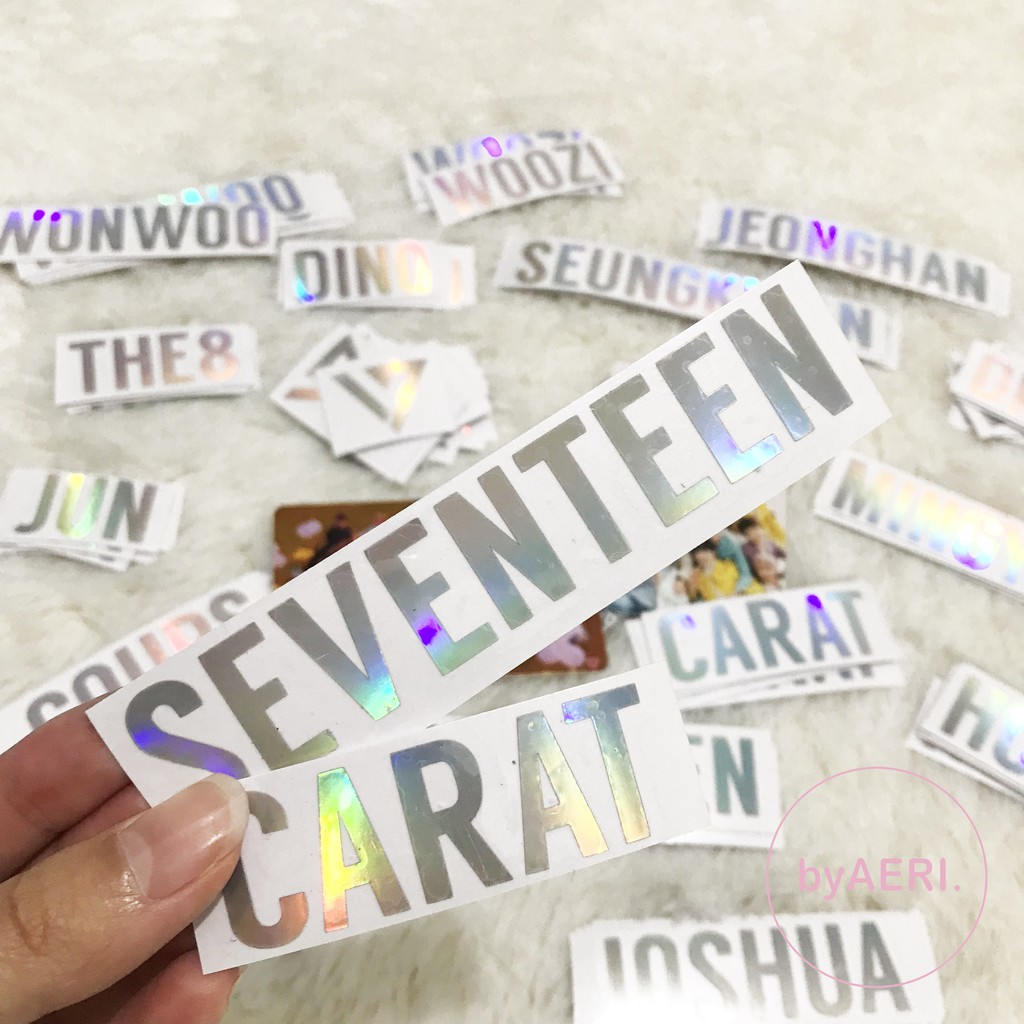 SEVENTEEN HOLOGRAM STICKER (LOGO, NAME, DLL) KPOP HOLOGRAM CUTTING STICKER