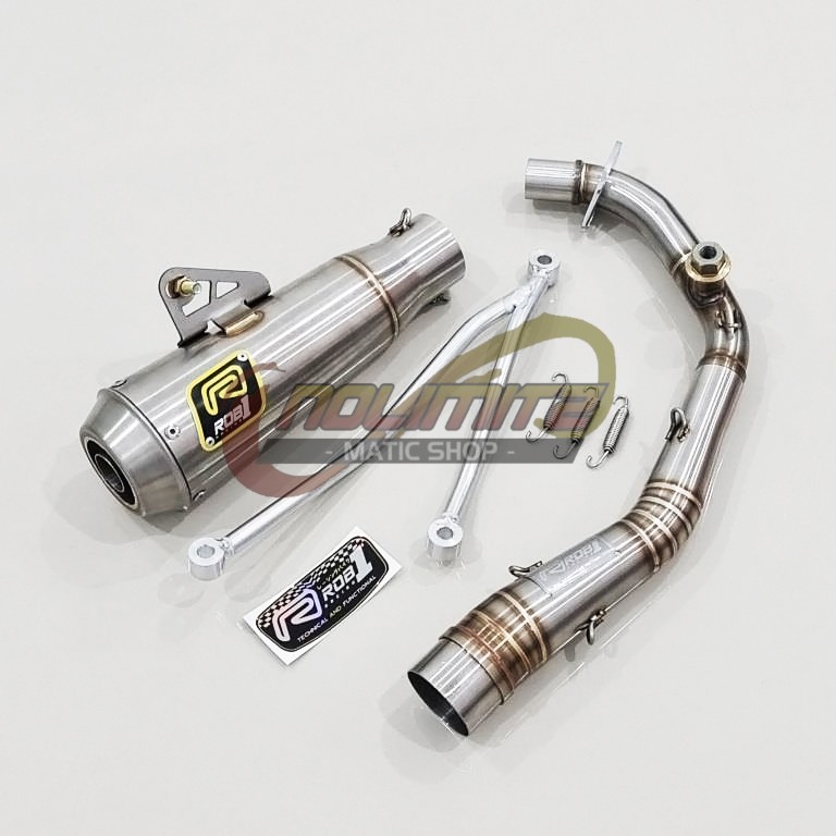 Knalpot Standar Racing ROB1 GP17 Stainless DB Killer Vespa Sprint