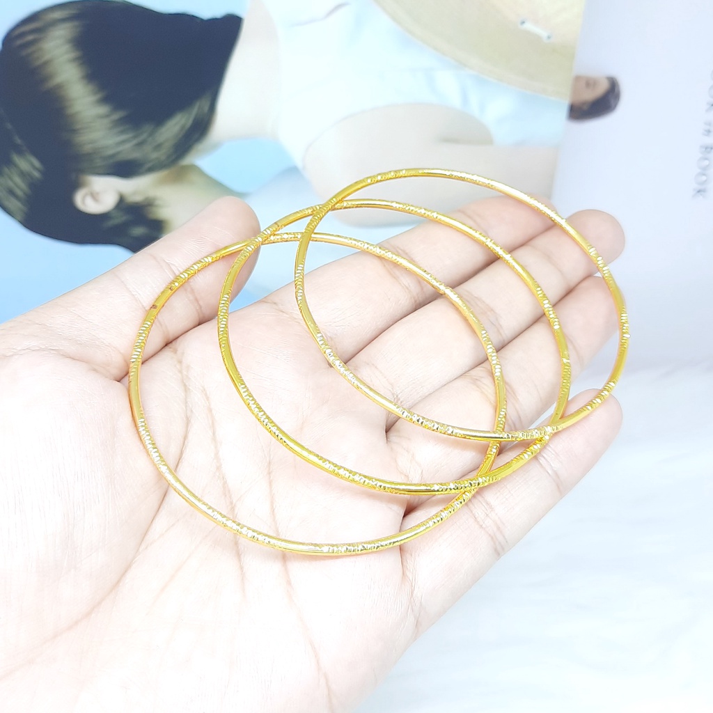 Gelang Keroncong Set 3 Pcs Atau Satuan Wanita Gold Lapis Emas - BB271