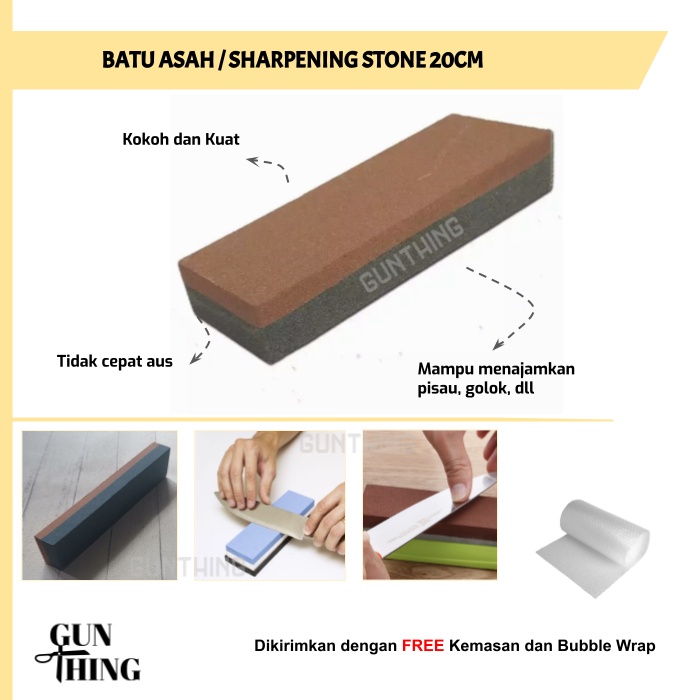 Batu asah / Combination Sharpening Stone, Asahan Pisau Jepang  Murah Panjang 20cm - Merk Random