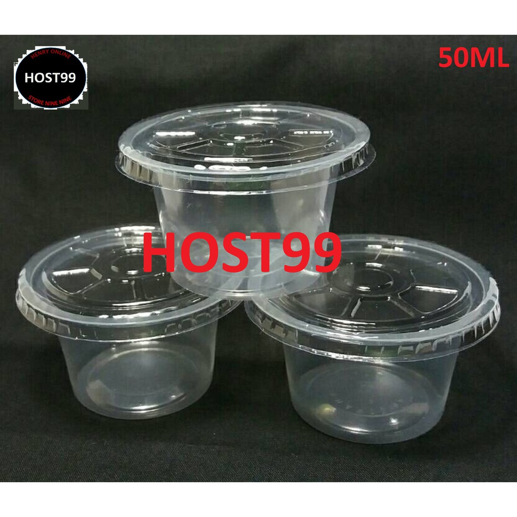 CUP SET TUTUP JELLY PUDDING GELAS ESKRIM PLASTIK PUTIH SUSU GIOK 50ML