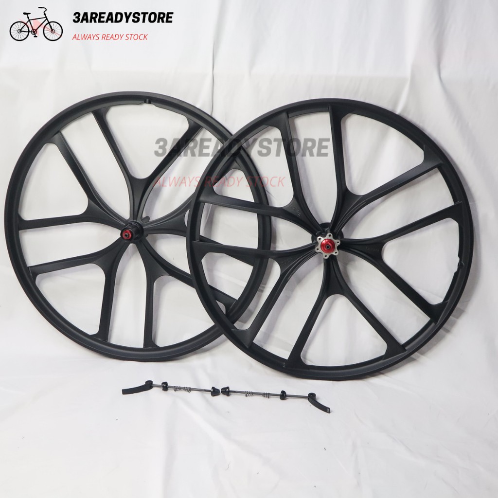 velg or Wheelset racing sepeda MTB ALLOY 27,5" inch warna Full Black