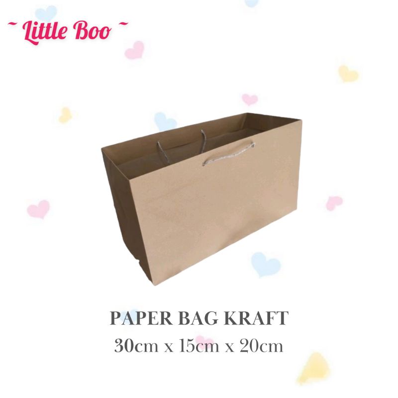 

Paper Bag Kraft Polos / Kantong Kertas 30cmx15cmx15cm