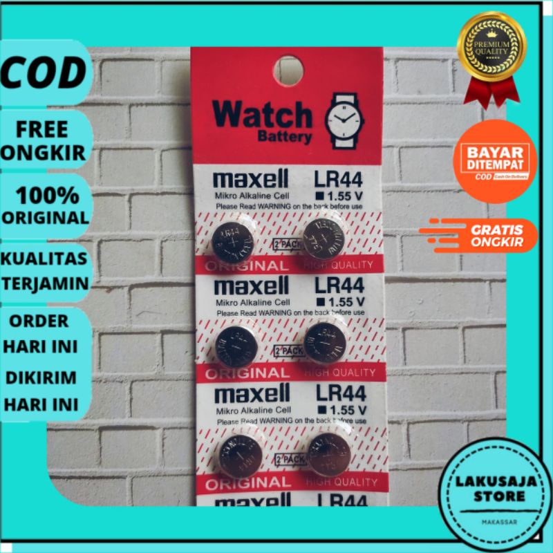 Batre MAXELL kancing Baterai Battery AG13 SR LR 44 LR44 L1154F MURAH TERBARU MAKASSAR