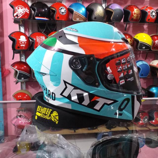 HELM KYT FULLFACE TT COURSE DALLA PORTA || KYT TT COURSE MOTIF LEOPARD