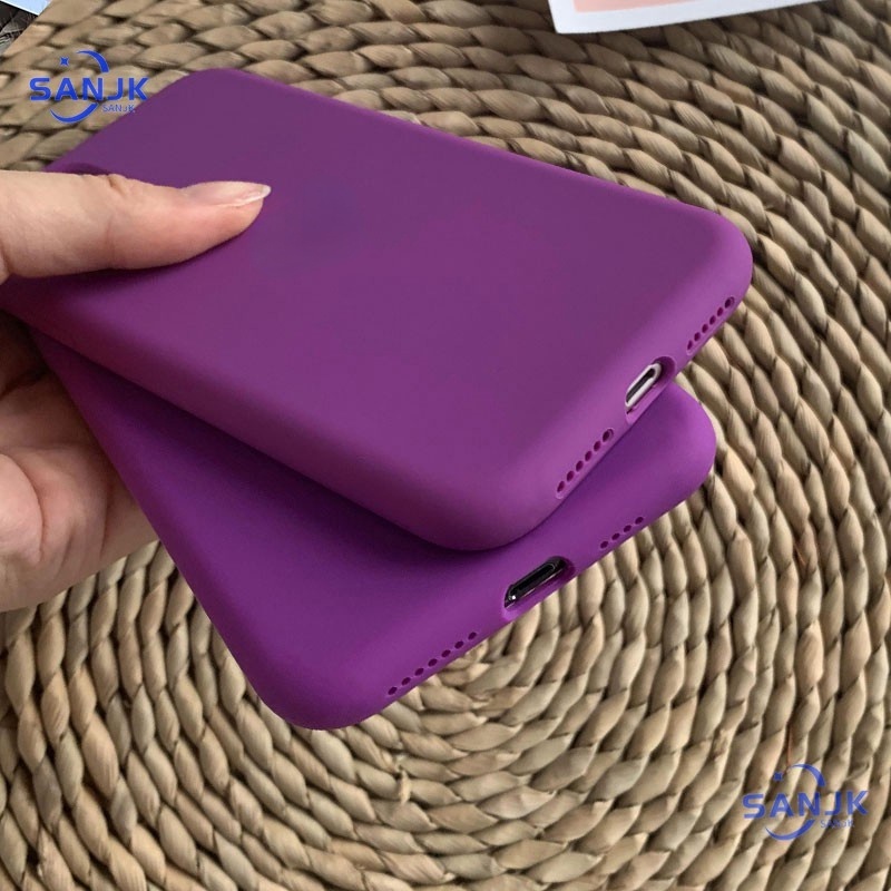 Soft case Bahan Silikon Warna Ungu Untuk iPSE2 11 IP11 Pro Max iP 6s 7P 8 Plus