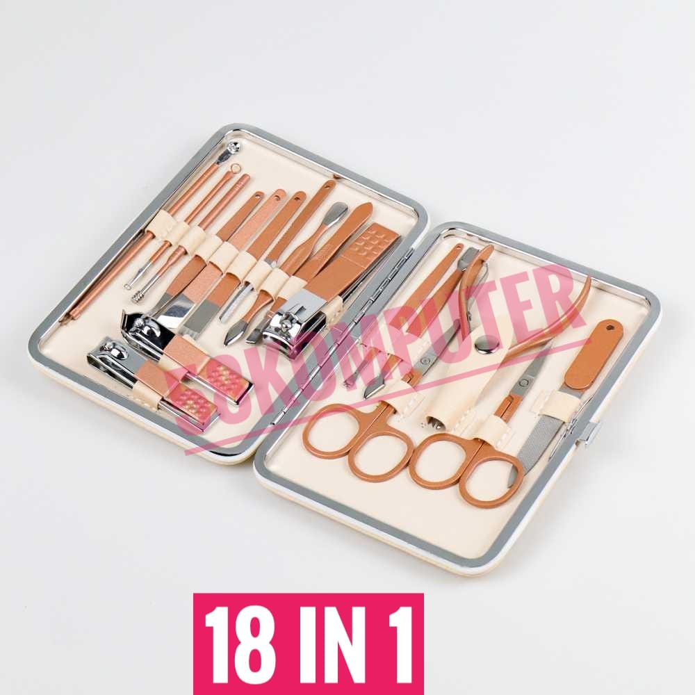 19 In 1 Perlengkapan Set Manicure Pedicure Gunting Kuku 19 In 1 Perlengkapan Manicure Pedicure Gunting Kuku Set Stainless Lengkap 19 In 1