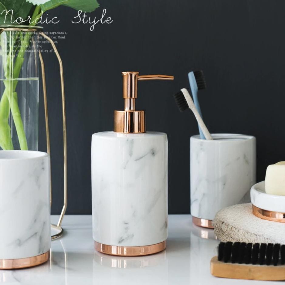 Art 210179 Premium Marble Bathroom Set Shopee Indonesia