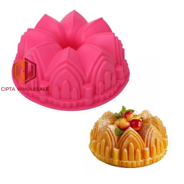 Loyang silicone Cetakan Silikon Puding Jelly Kue Cake 3D Rumah Kastil