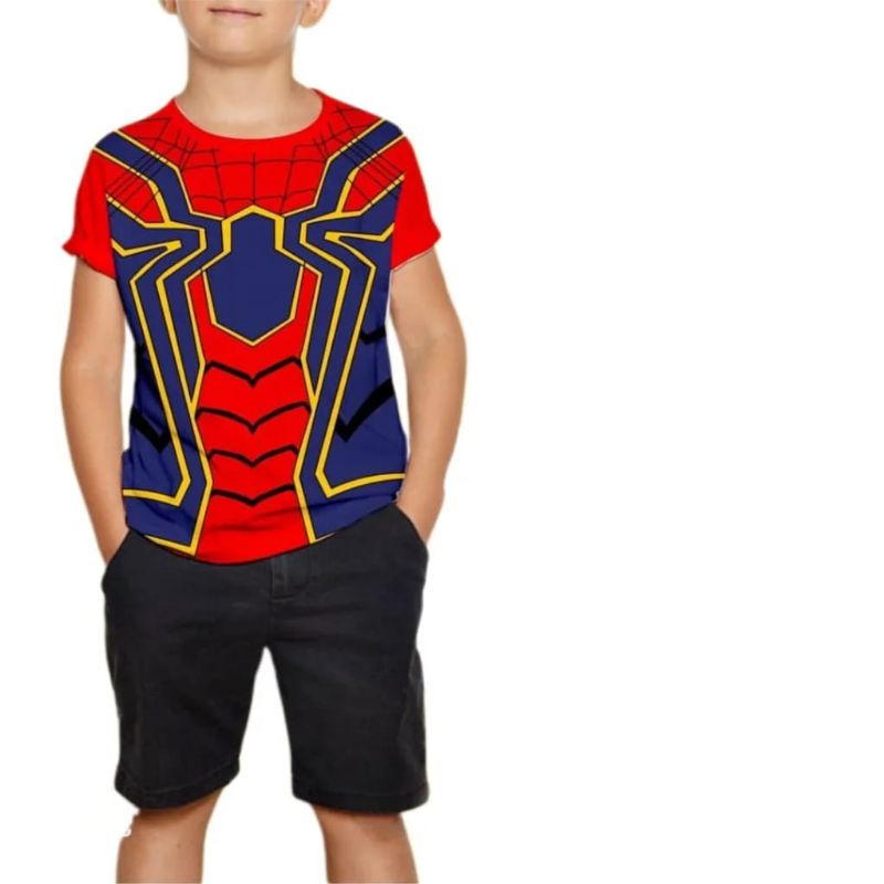 Kaos Anak Superhero Laki Laki Premium Branded Atasan Sablon Distro Cowok Keren Kostum Spiderman Captain Superman Hulk Ironman Batman Starwars