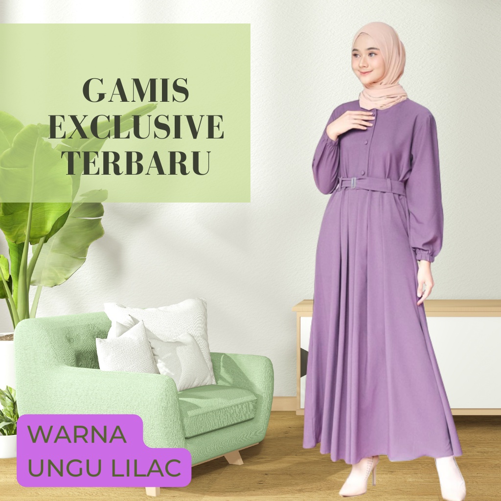 Gamis Polos Ungu Lilac Remaja Muslimah Kekinian Korean Style Ungu Lilac Moscrepe Lebaran Gamis Abaya