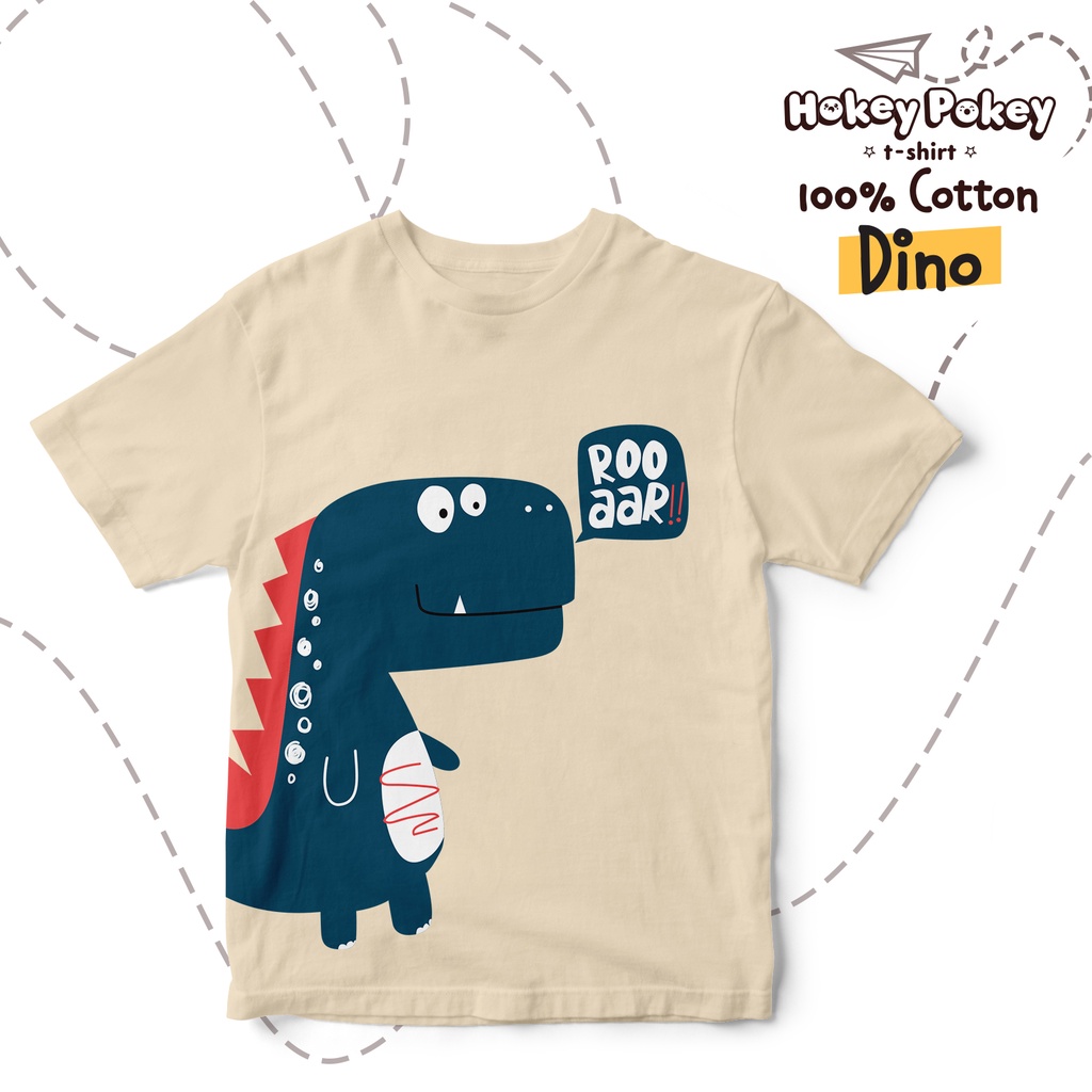 Baju Kaos T Shirt Anak Laki Laki Katun Combed Motif Dino