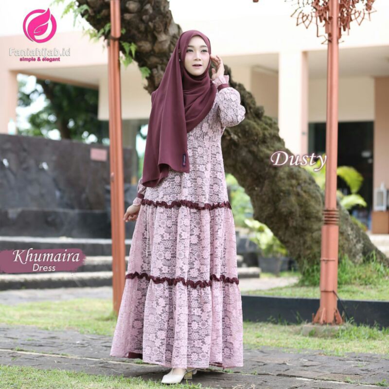 khumaira dress by fania hijab. gamis brukat