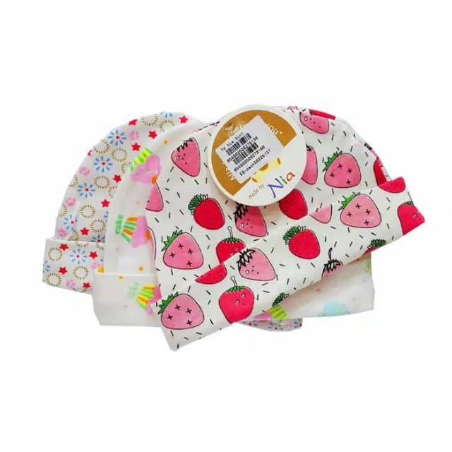 1Pack Topi Bayi Nia 3 in 1-Topi Bayi Isi 3Pc Ukuran Newborn