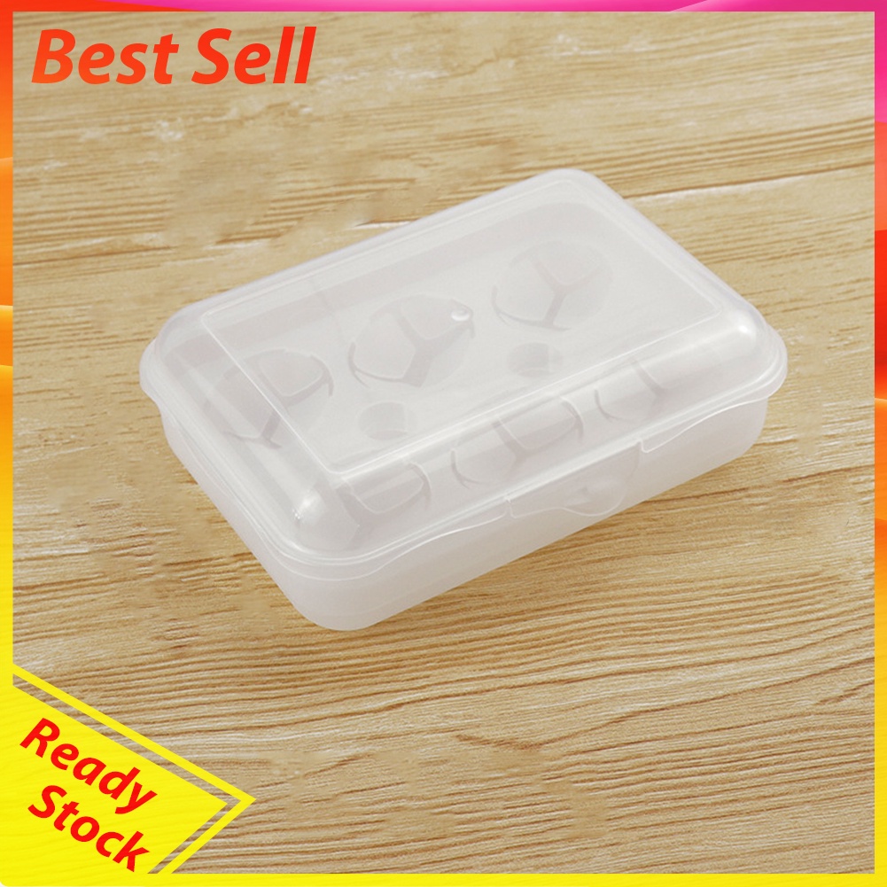 6 Slots Egg Storage Box Portable Egg Tray Container for Outdoor Camping BBQ