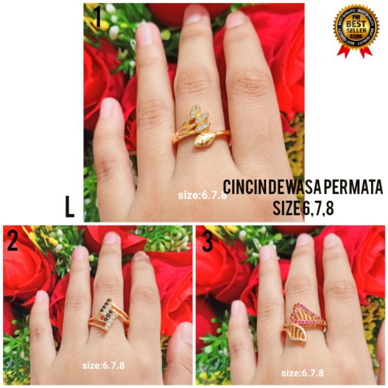 CINCIN CANTIK DEWASA TITANIUM ANTI KARAT LAPIS EMAS GOLD