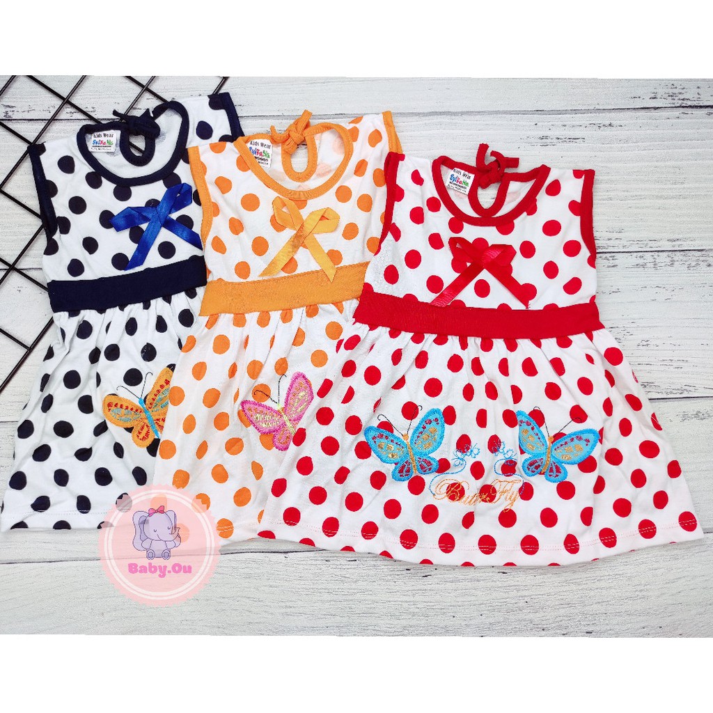 Dress Bayi Perempuan Motif Butterfly / Baju Bayi Perempuan  Merk Syifana / Baby.ou