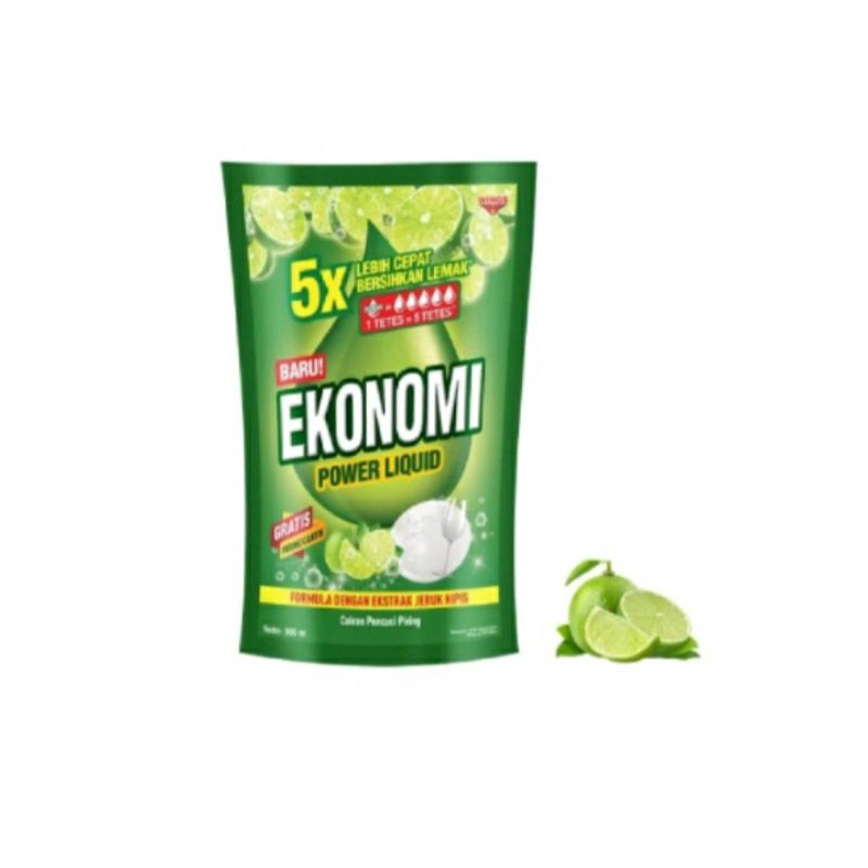Ekonomi Power Liquid Jeruk Nipis Pencuci Piring 210ml label 4000