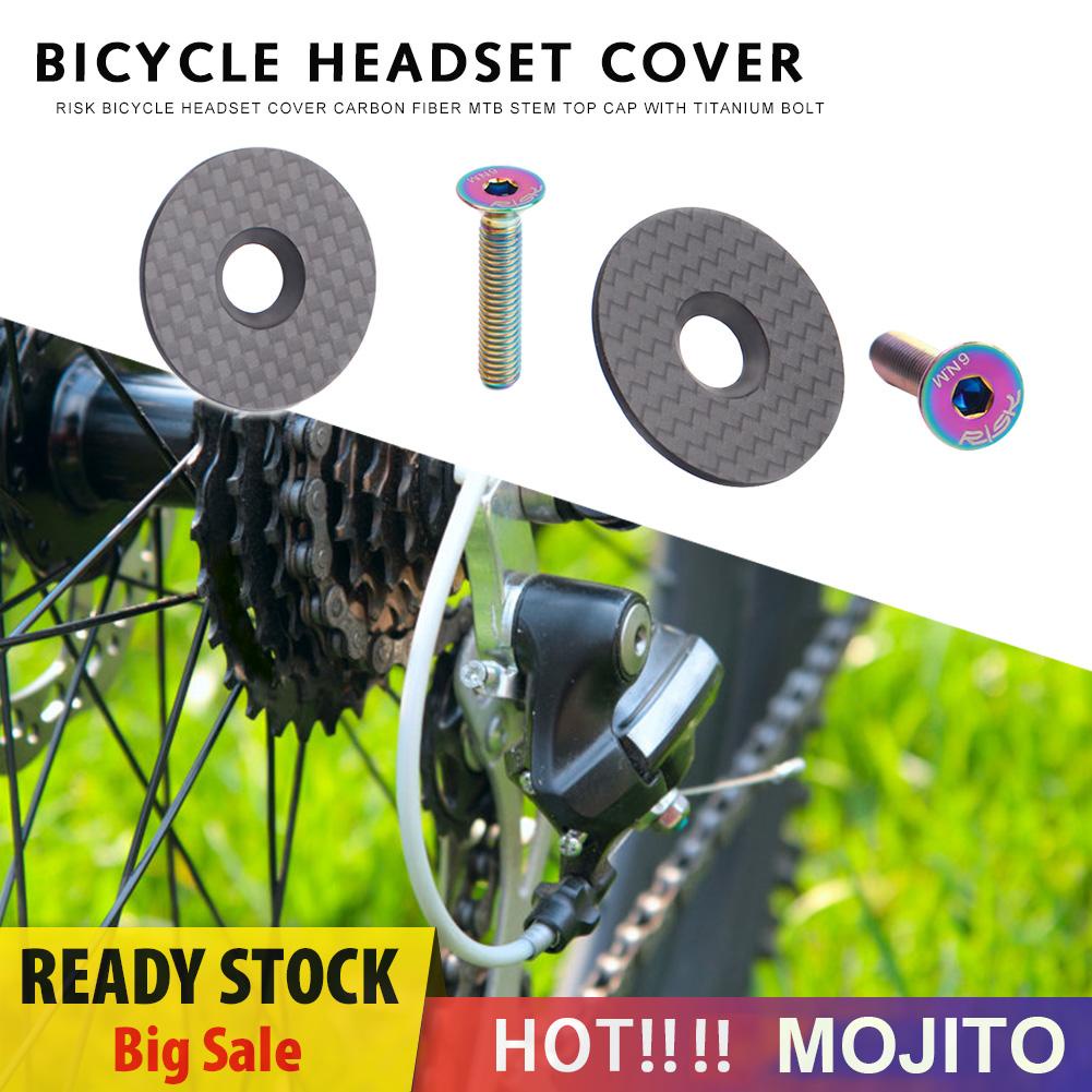 Risk Cover Headset Sepeda Balap / Mtb Bahan Karbon Fiber Dengan Baut