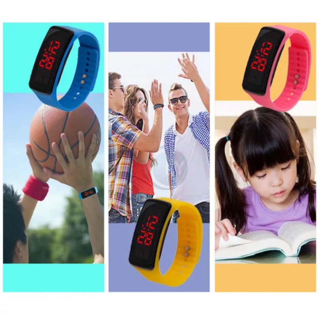 Cheaper-Jam Tangan LED Digital Sport Segipanjang Jam Anak / Dewasa Unisex Jam Cowok Cewek Fashion Termurah