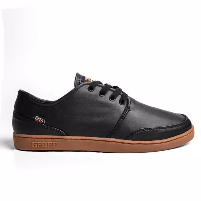 Sepatu Pria Sneakers Geoff Max ORIGINAL - Authentic Leather Black Gum