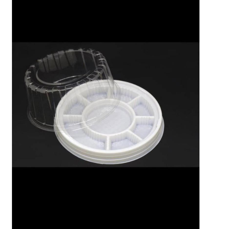 SALEE JUaL CEPAT Tempat Tart Bulat Ukuran 18 Tumpeng Mini Sekat/ Mika Tart Bulat 18Cm /CT 18 isi 20