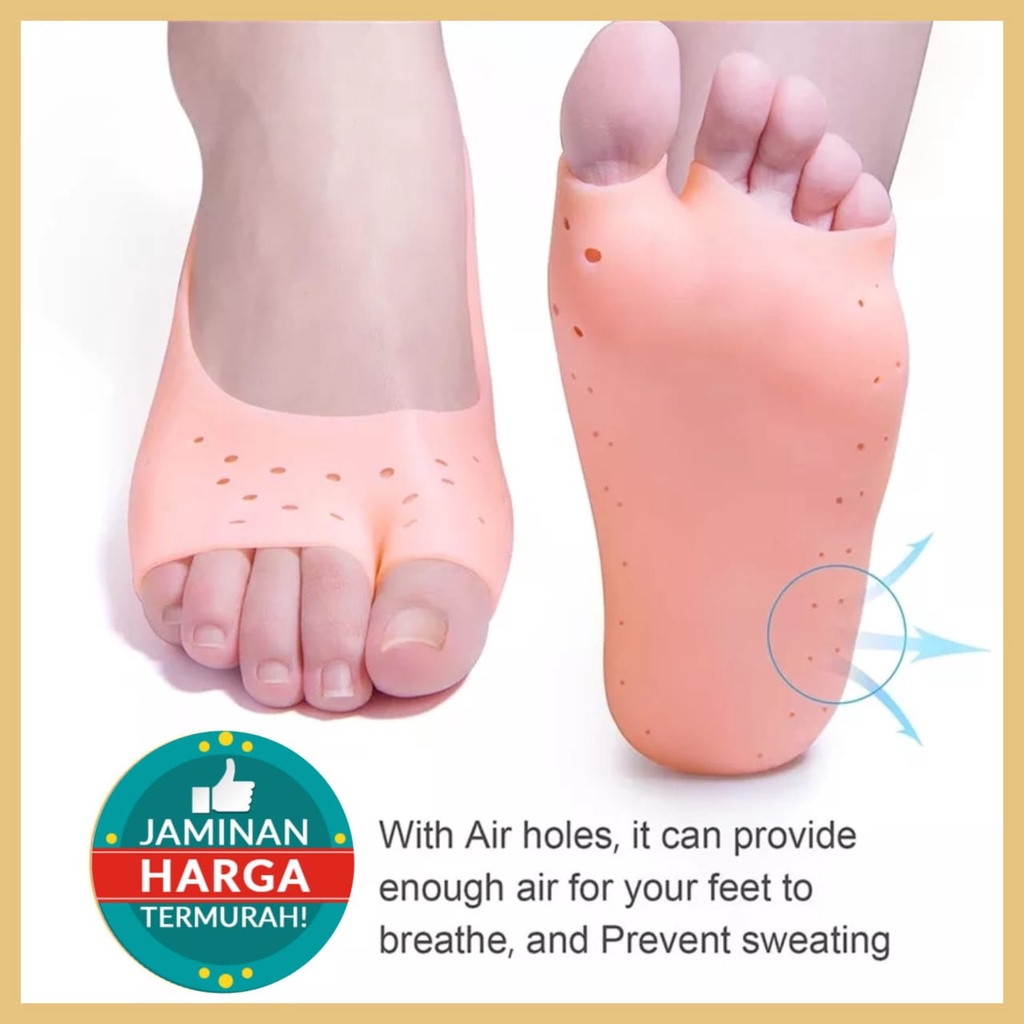 SATU PASANG KAUS KAKI SILICON GEL INSOLE SEPATU WANITA ALAS SEPATU ANTI KAKI PECAH DAN KAPALAN