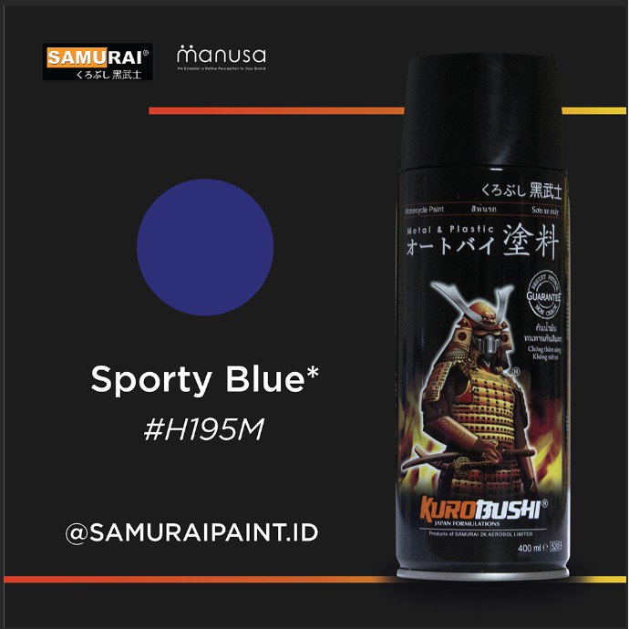 Samurai Paint Sporty Blue Honda #H195M Cat Aerosol Kualitas Kompresor