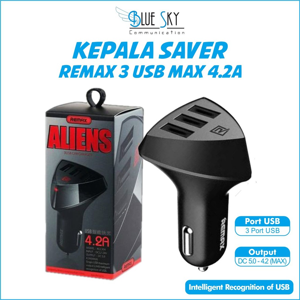 KEPALA SAVER REMAX ALIEN 3 USB 2.4A RCC-034