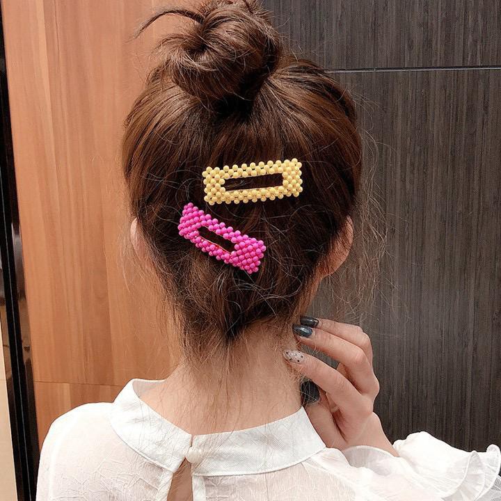 RSB JR161 Fashion Jepit Rambut Hairclip Warna-Warni Model Dengan Mutiara Gaya Korea Untuk Wanita